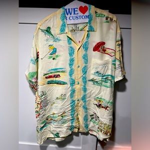 Super Cool Vintage JAMS WORLD USA Florida Map Race Cars Hawaiian Shirt 2XL